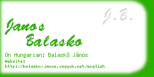 janos balasko business card